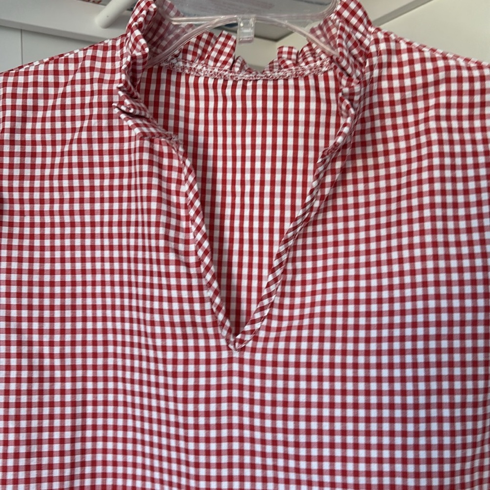 Vintage Red and White Gingham Blouse